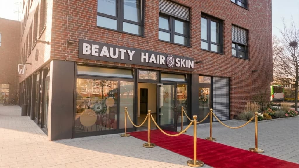 Außenansicht des Beauty Hair & Skin Salons am Planetenring in Garbsen
